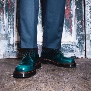 Dr Martens black/green Vegan 1461 shoes